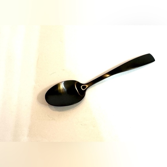 Set Of 4 Black Stainless Steel Teaspoons Flatware - Picture 4 of 5